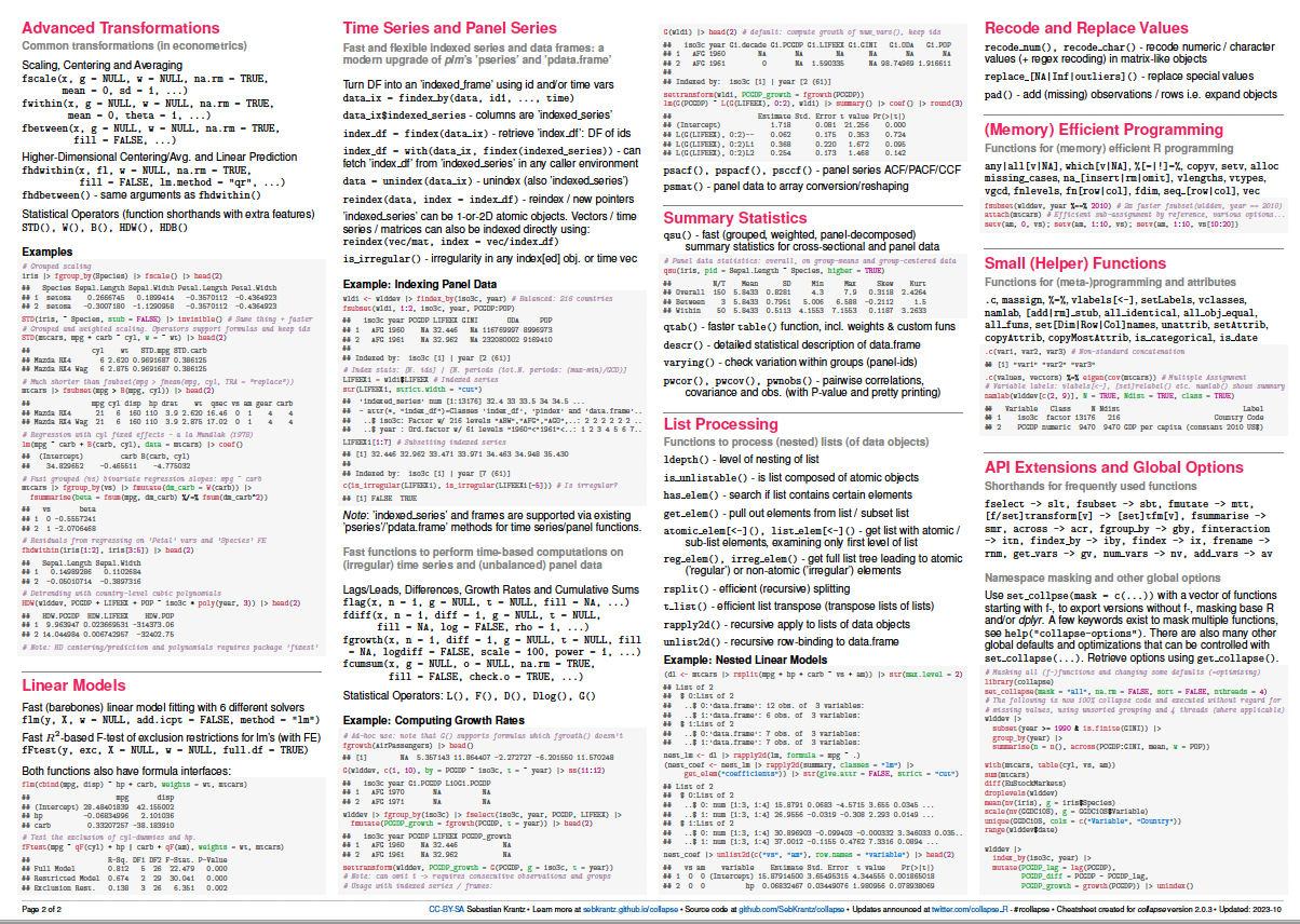 Advanced and Fast Data Transformation in R collapse